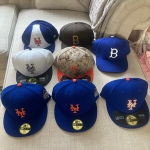 Lot of 8 NY MLB New Era 59 Fifty Fitted Hats Size 7 7/8 New